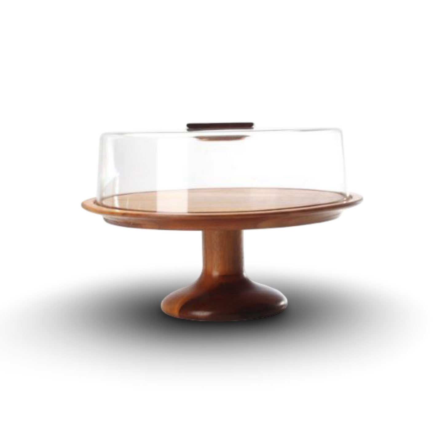 Wooden Cake Plate With Plexie Cover