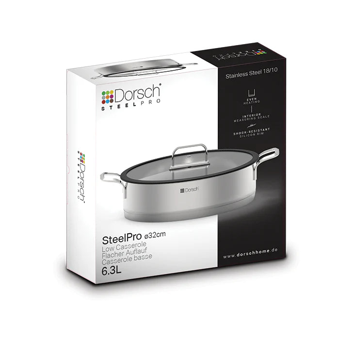 Steel Low Casserole 32cm 6.3L