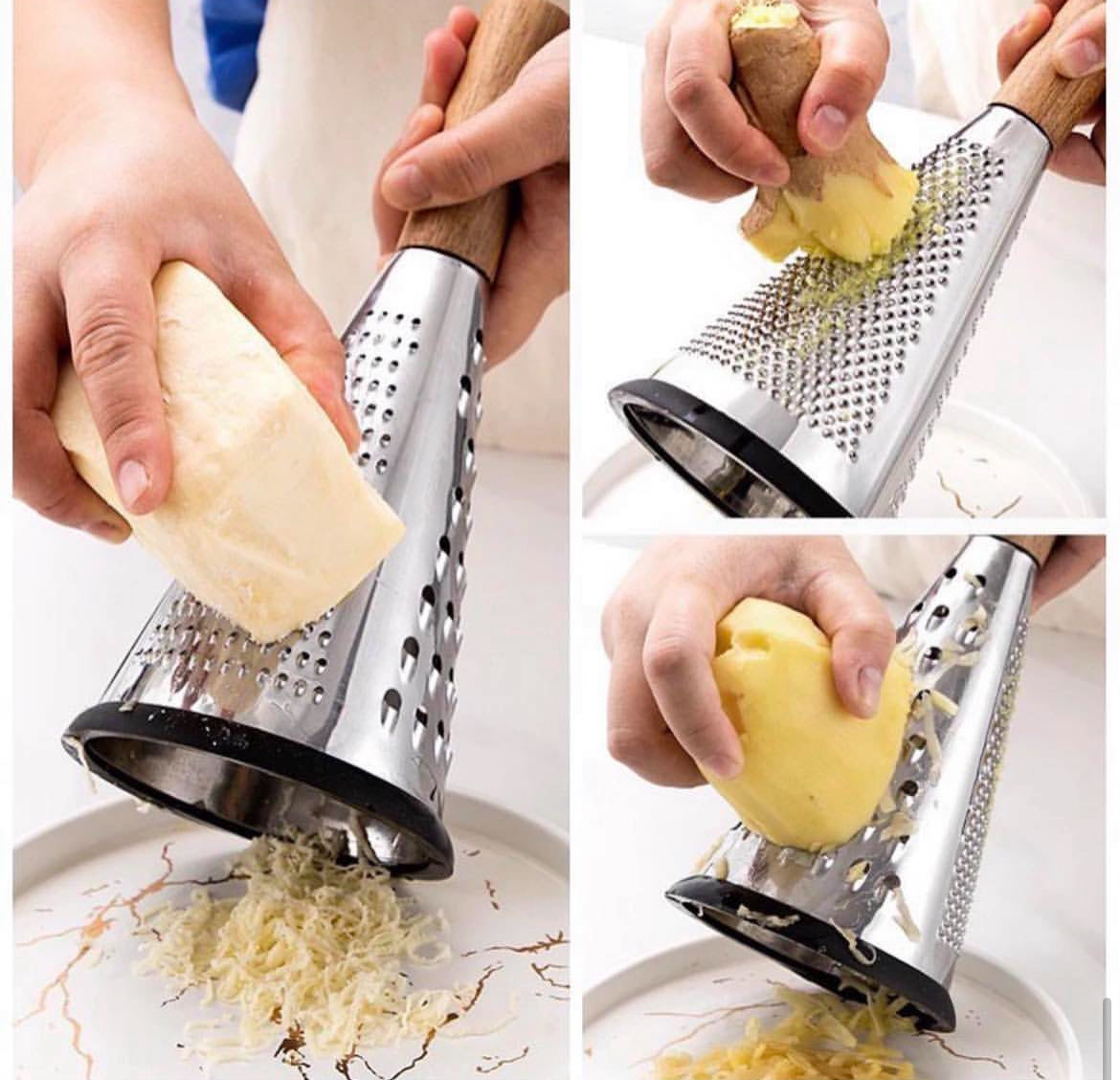 Stainless Steel Cone Shaped 3 Sided Grater