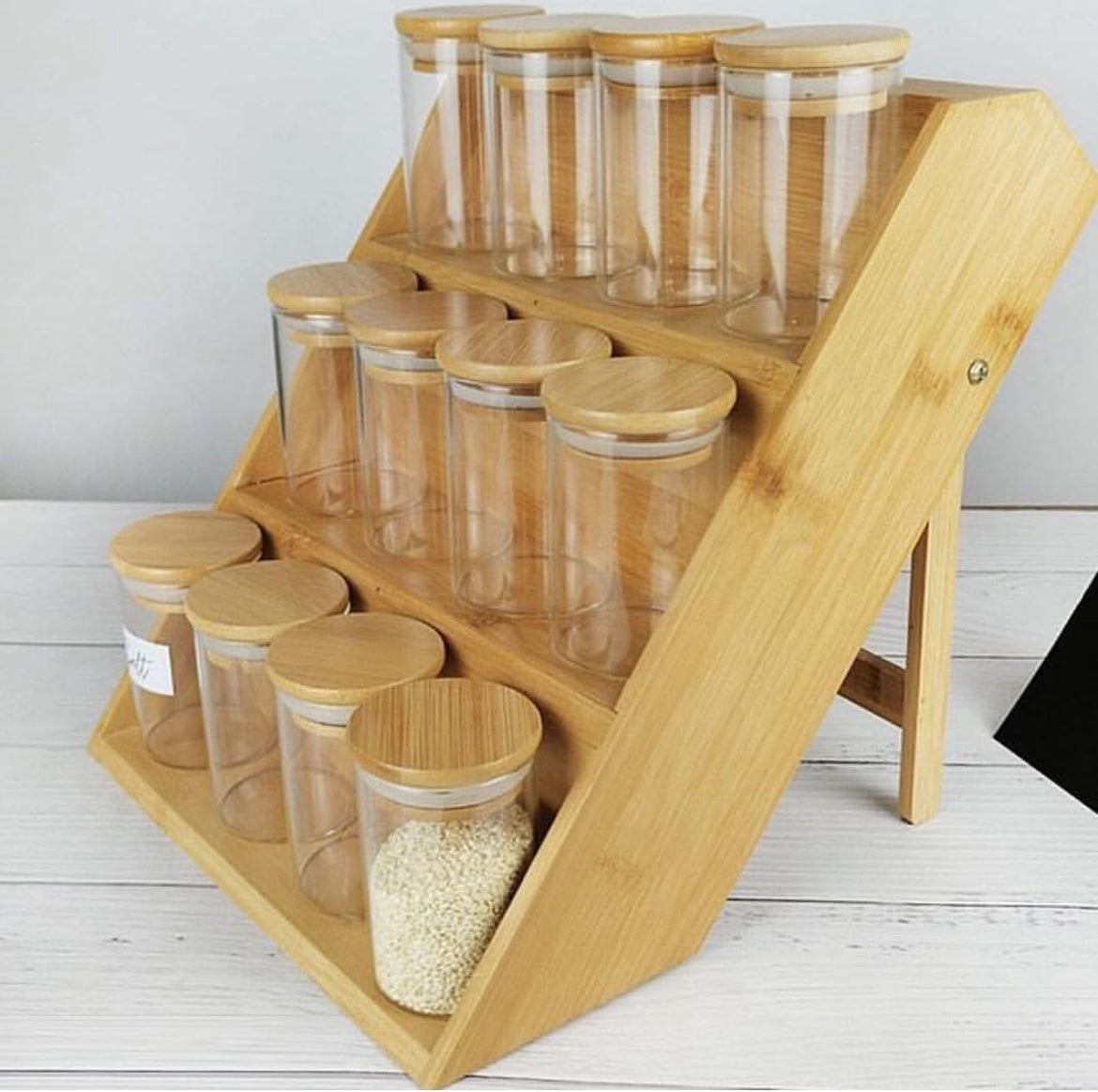 3 Layers Bamboo Spice Jars