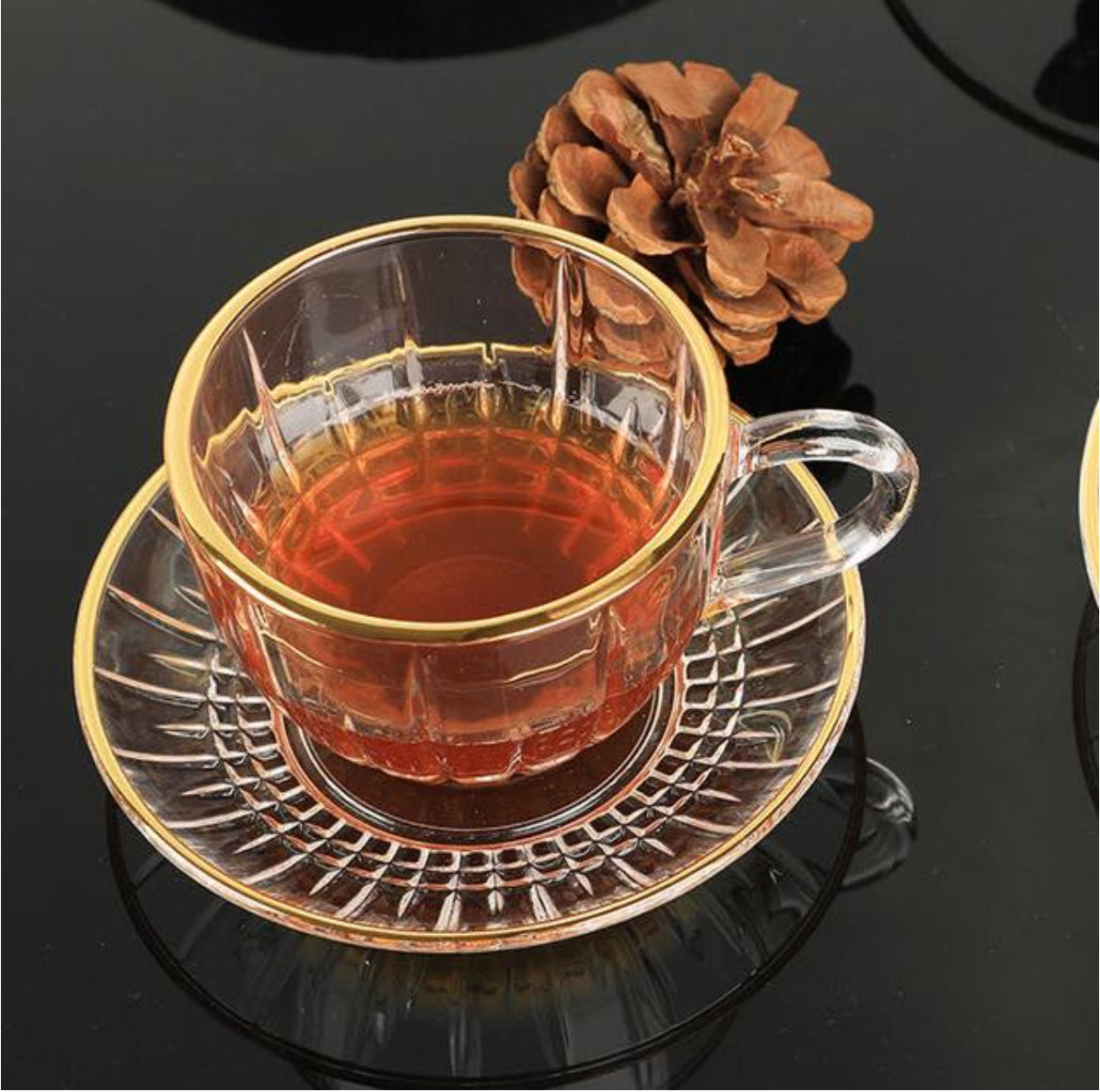 Hight-Quality Glass Tea Cup 6Pcs