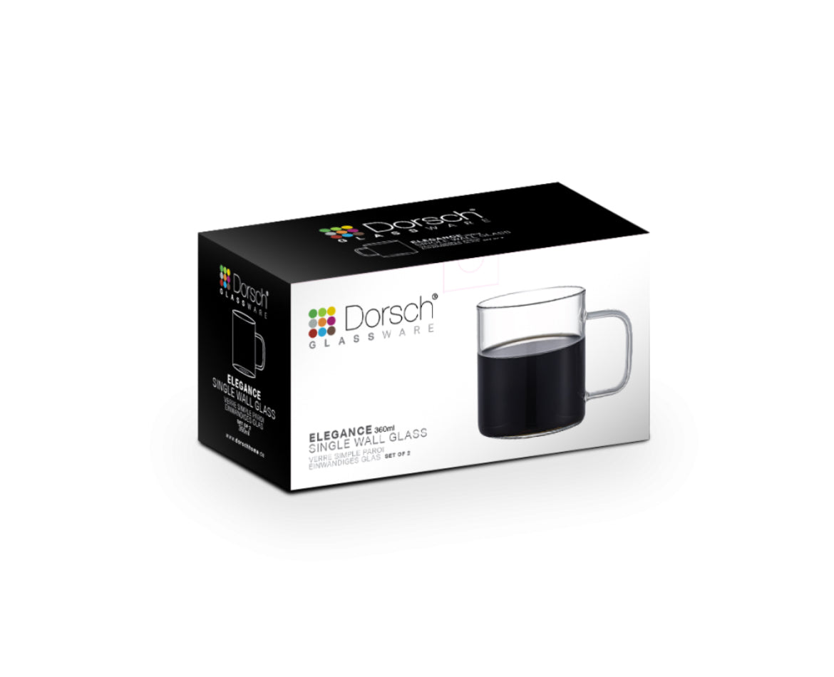 Glass coffee mug 360 ml – 2 pcs.