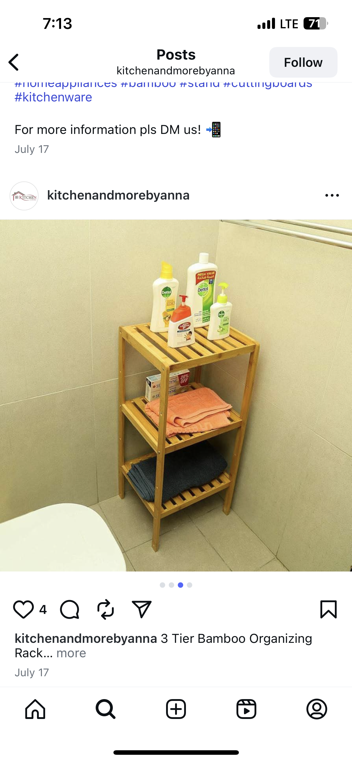 3-Tier Bamboo Organizing Rack