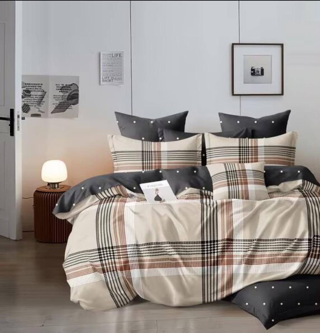 4-Piece Double Bedding Set – Fitted Sheet, Duvet Cover & 2 Pillowcases