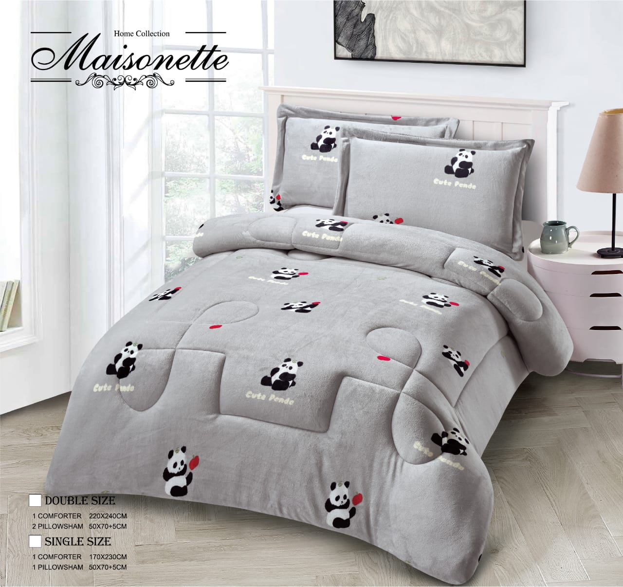 Maisonette Winter Collection – Fleece-Lined Coverlet Set (Single & Half, 2-Piece)