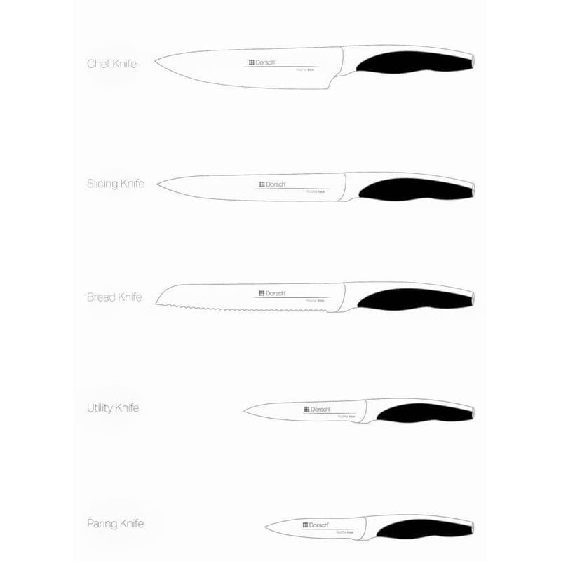 Dorsch 6 Pcs Curve Dark Knifes