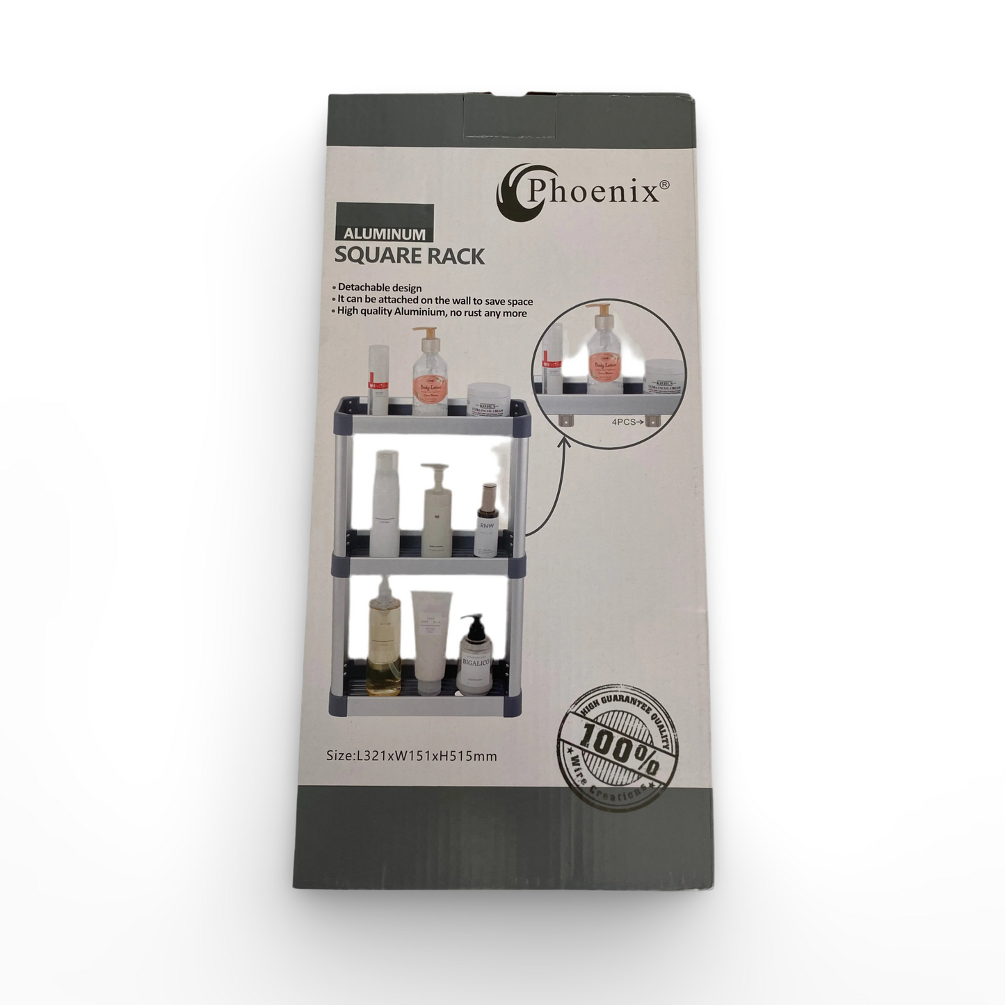 Phoenix, 3 Tiers Aluminium Square Rack