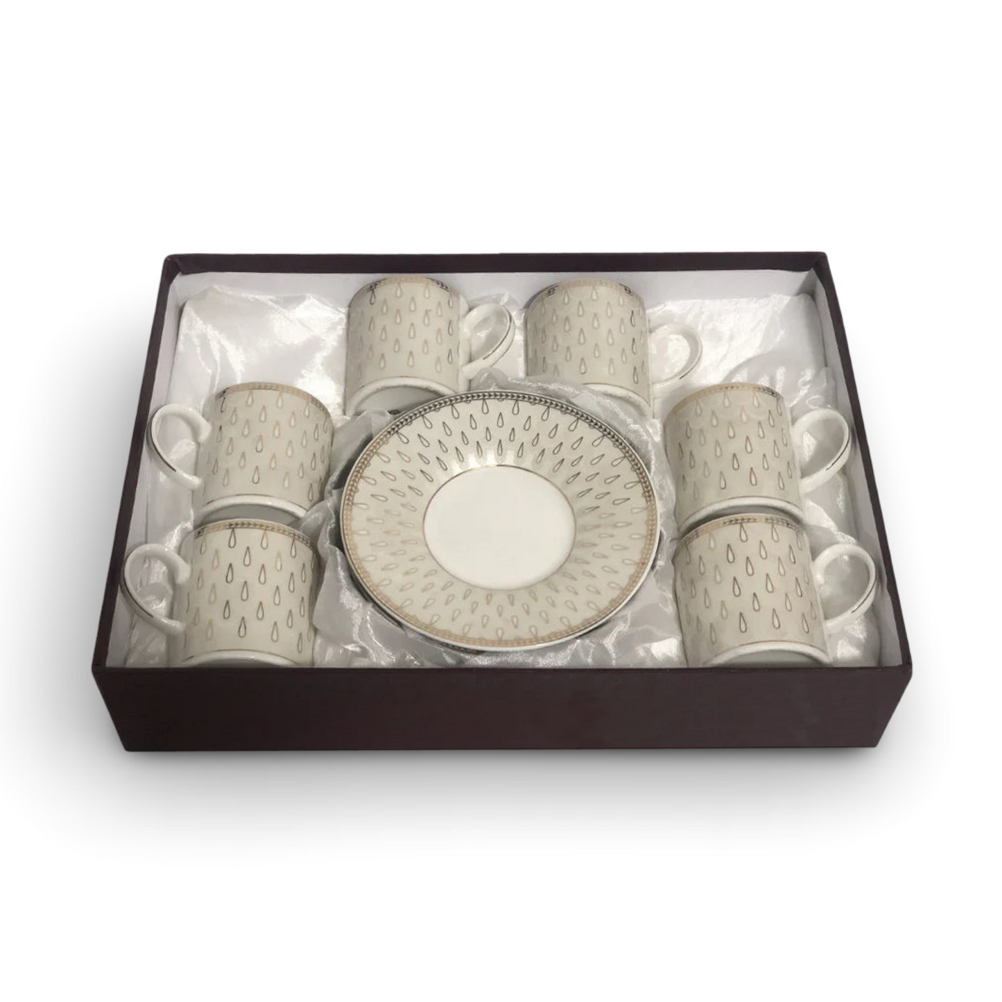 White and Gold Coffee Cups Set