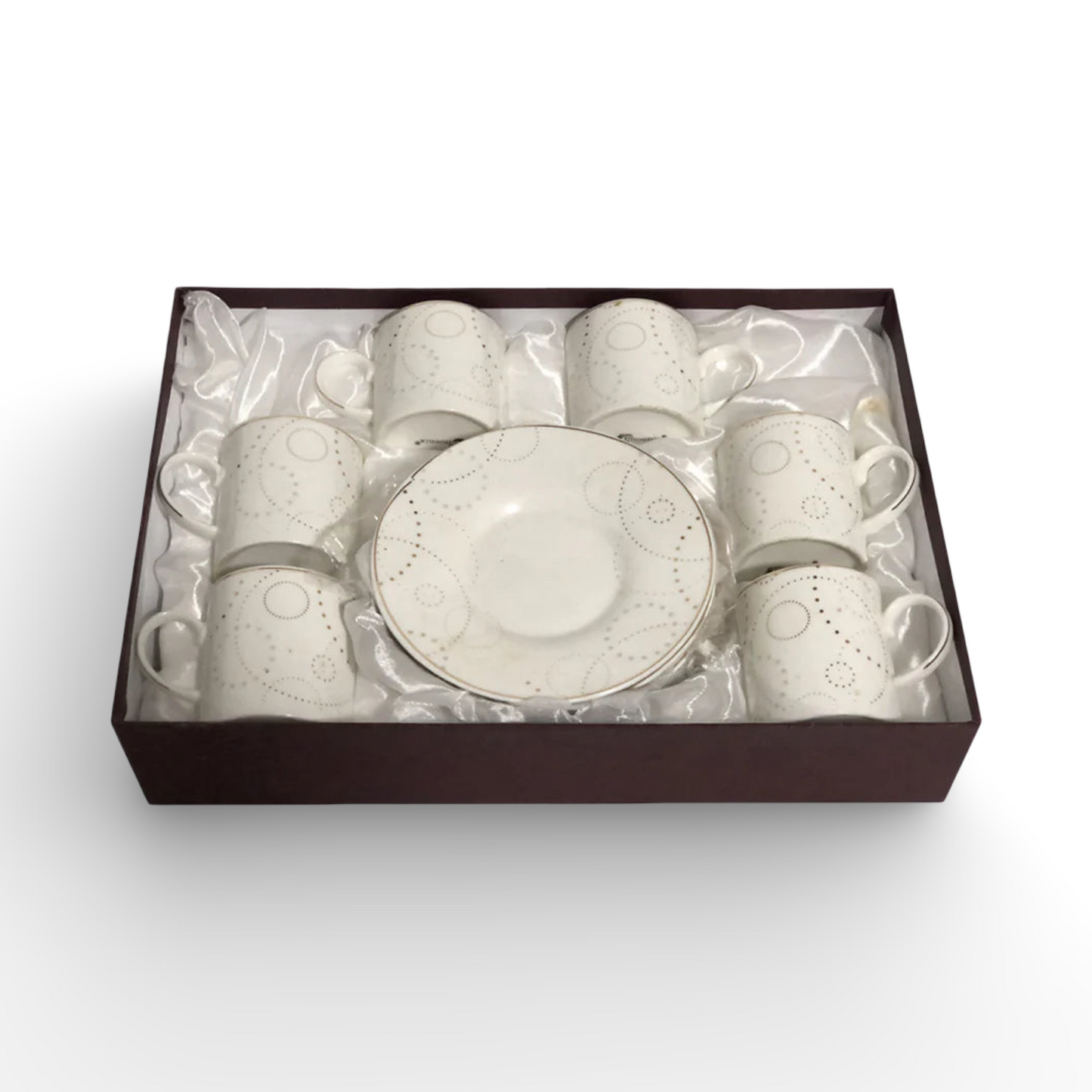 Phoenix White & Gold Coffee Cup Porcelain Set