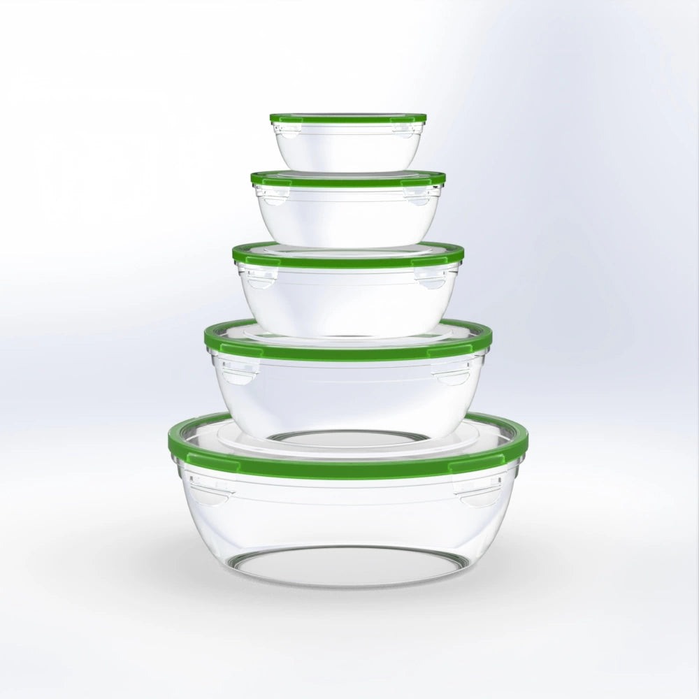 TICK & LOCK | 5PCS ROUND AIRTIGHT TUPPERWARE / CONTAINER SET
