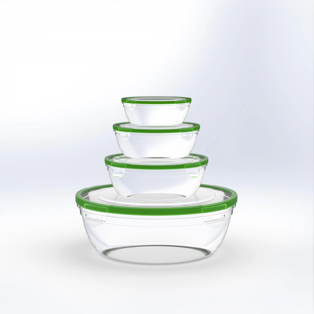 TICK & LOCK | 4 PCS ROUND AIRTIGHT TUPPERWARE / CONTAINER SET