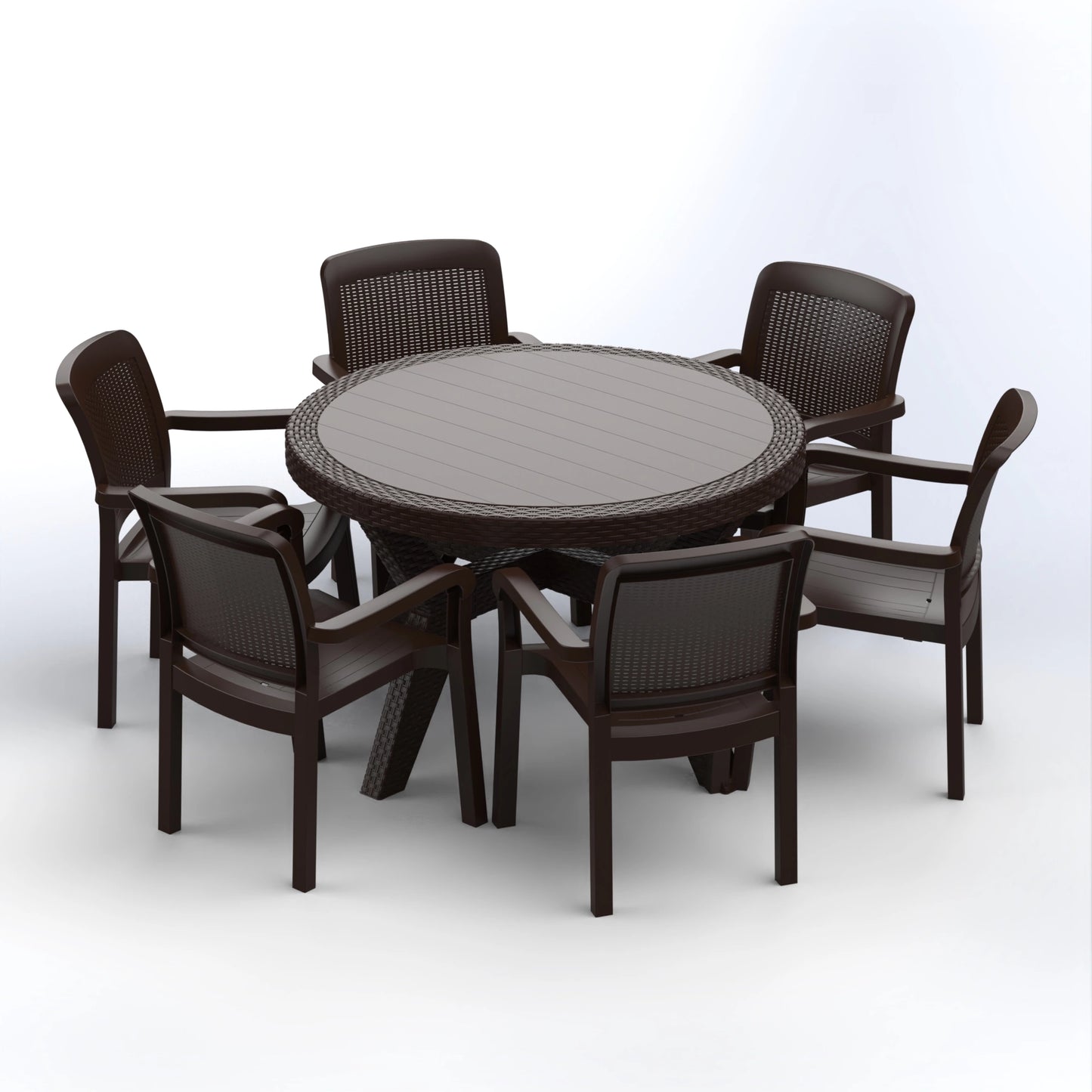 JEZZINE SET | 6 CHAIRS & ROUND TABLE