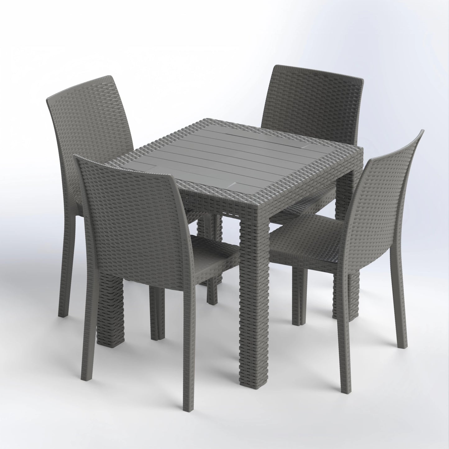 TRIPOLI SET | 4 CHAIRS & SQUARE SQUARE TABLE