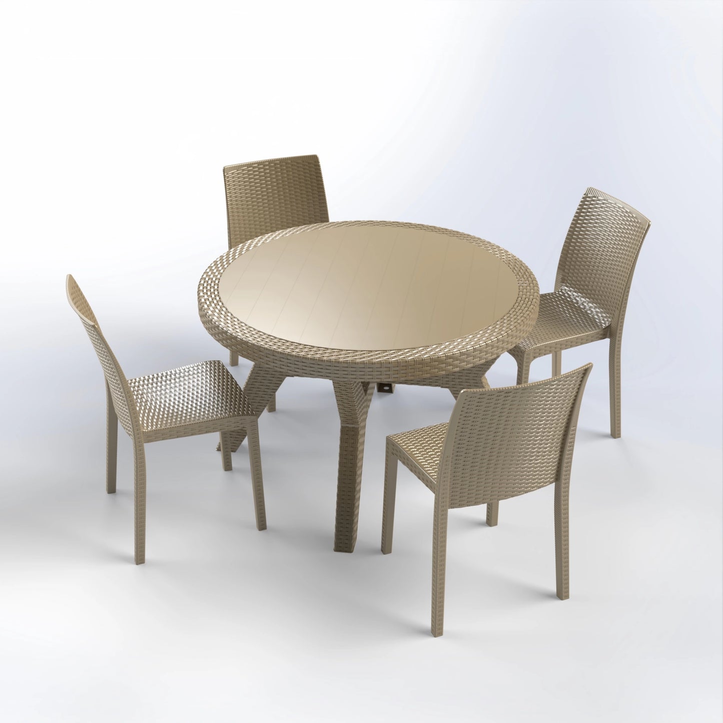 NABATIEH SET | 4 CHAIRS AND ROUND TABLE