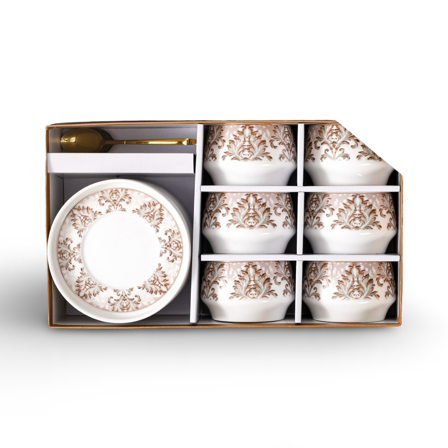 Momaz Brokar Cup With Saucer And Spoons 1/2DZ