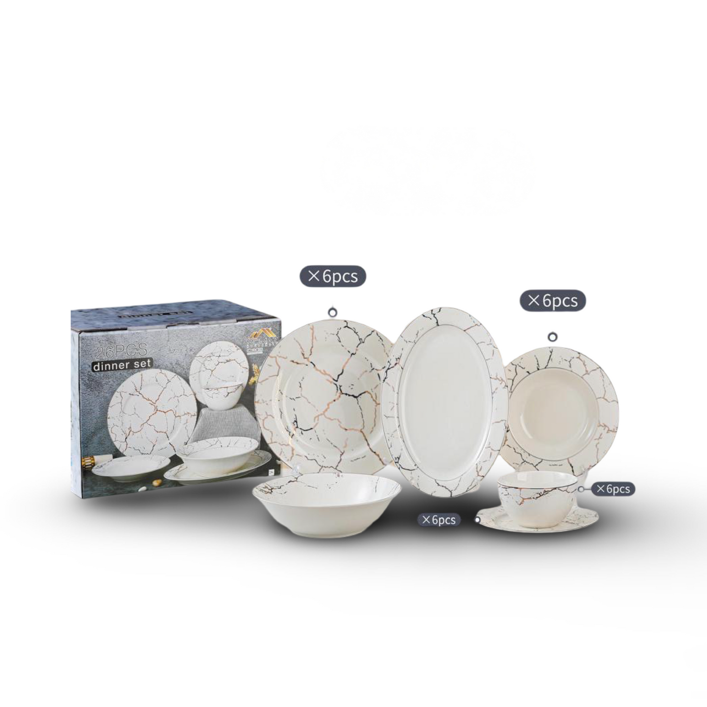 Momaz Porcelain Set 26 Pieces