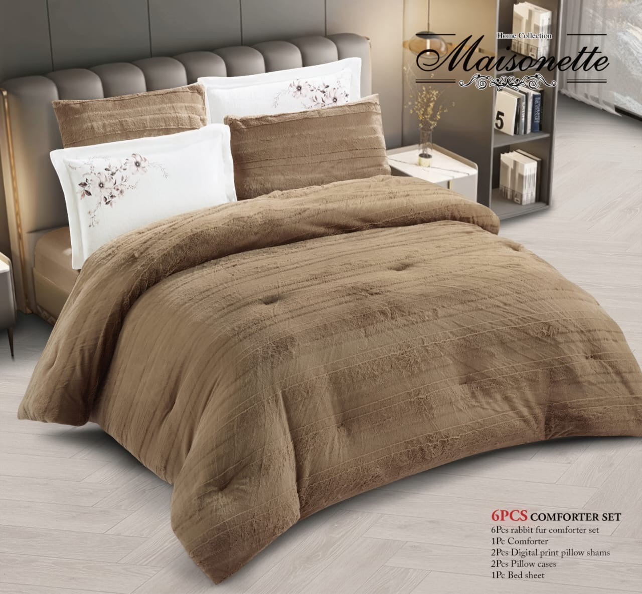 Maisonette 5-Piece Luxury Winter King & Double Coverlet Set – Heavy Quilted with Embroidered Pillowcases