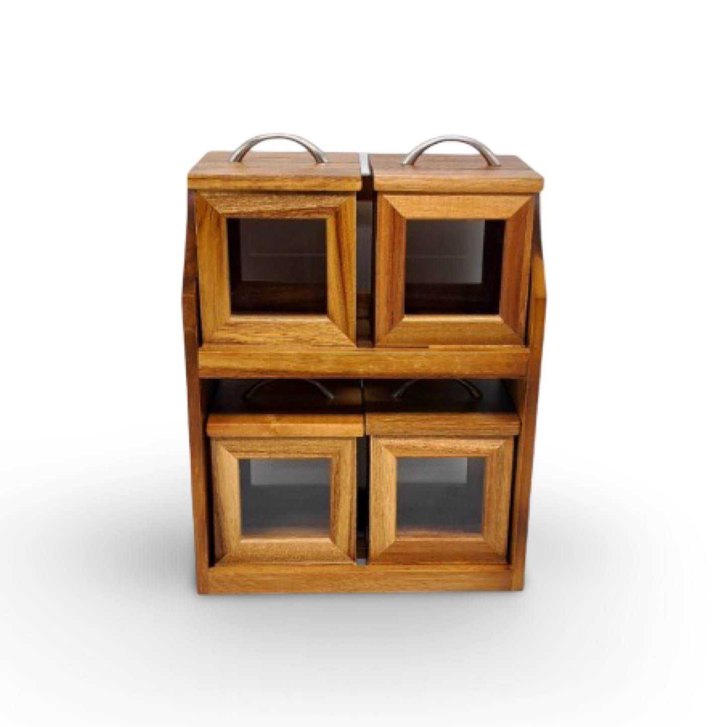 Billi Wooden Canister Set with Stand 4 Boxes