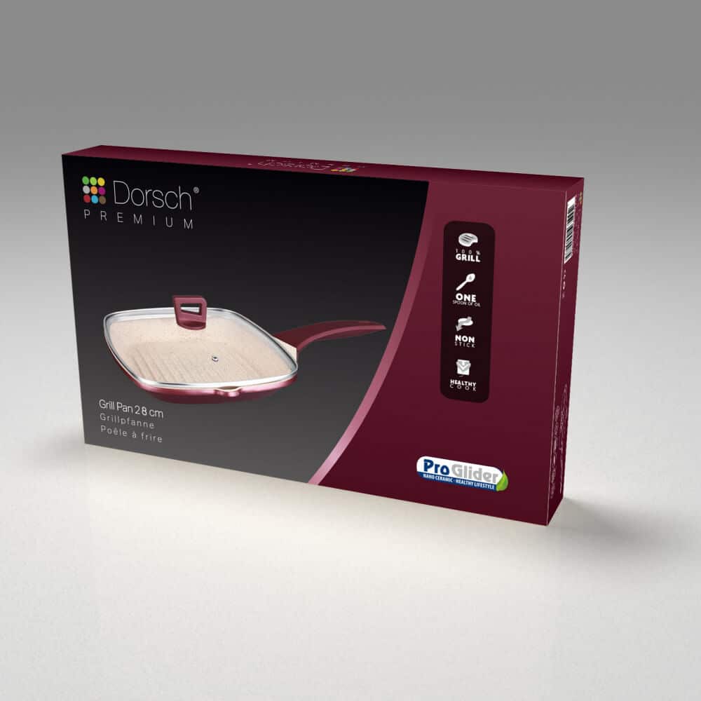 Dorsch Non-Stick Grill Pan with Lid – 28 cm