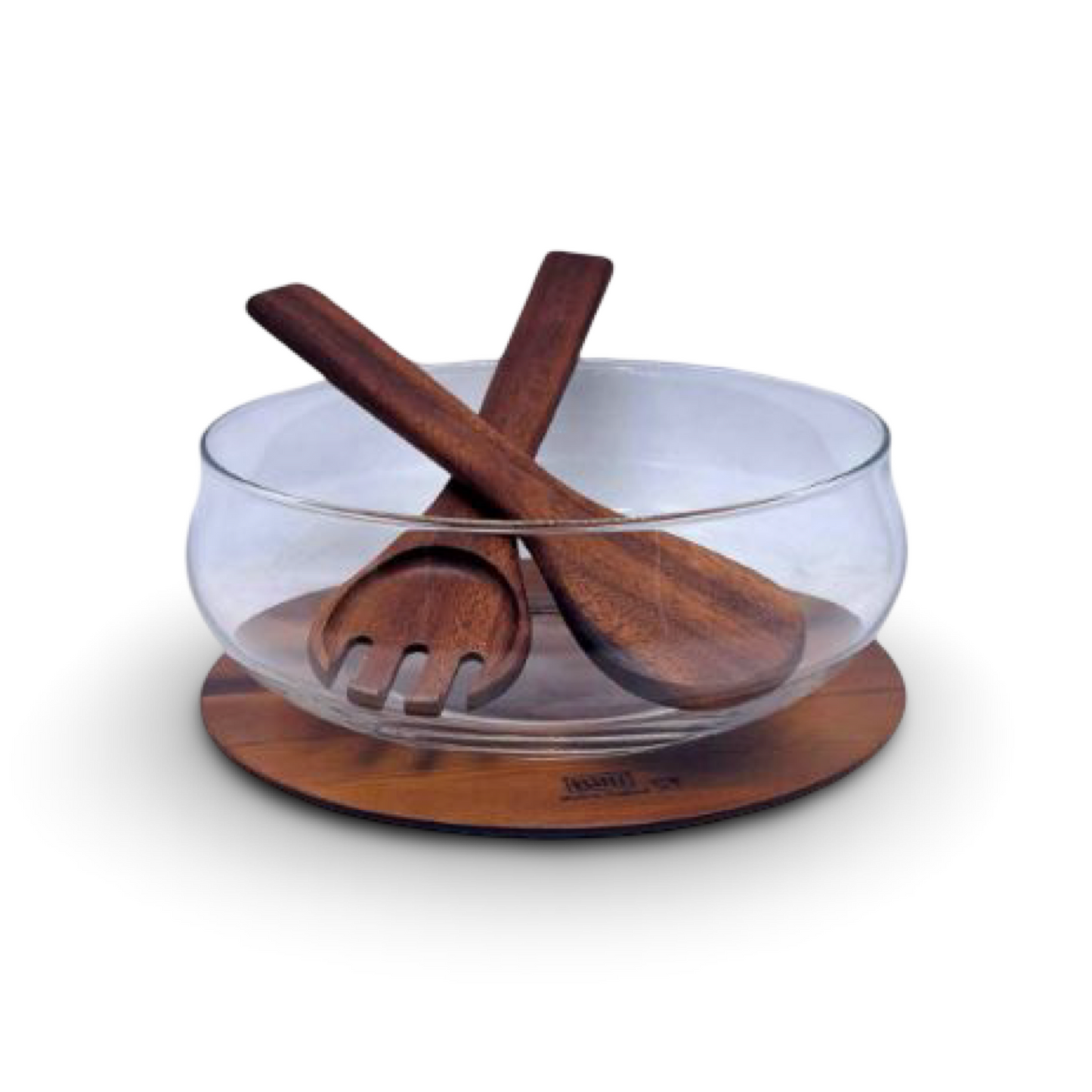 Billi Glass Salad Bowl Set with Base & Serving Set