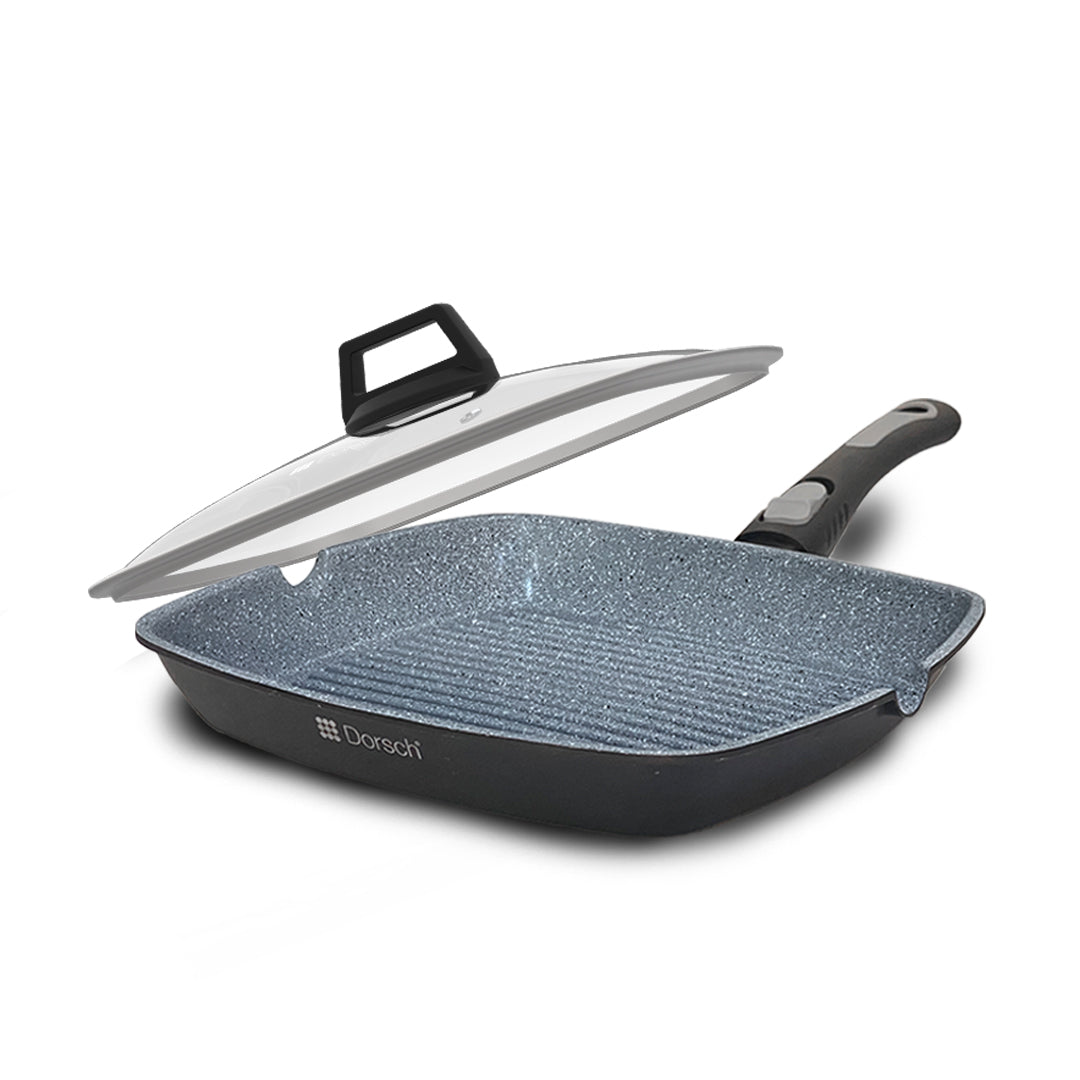 Dorsch Non-Stick Grill Pan with Lid – 28 cm