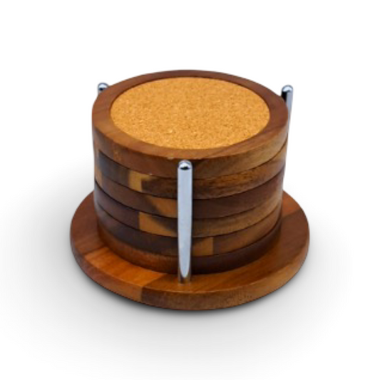 Billi Wooden Round Coaster 6Pcs