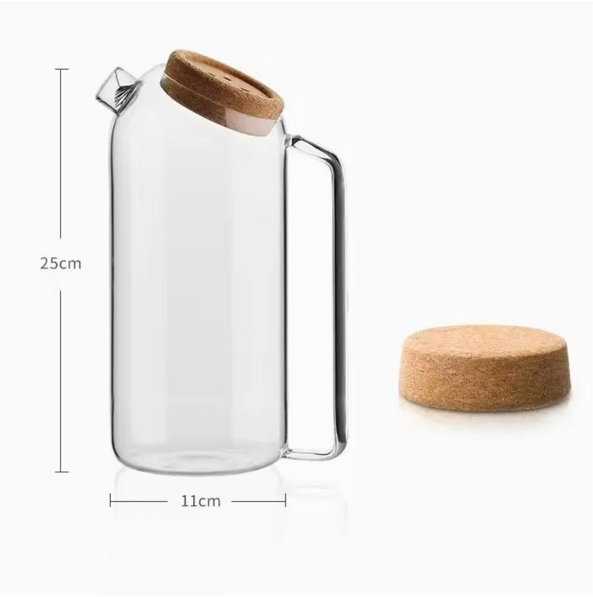 Glass Pitcher With Cork Lid