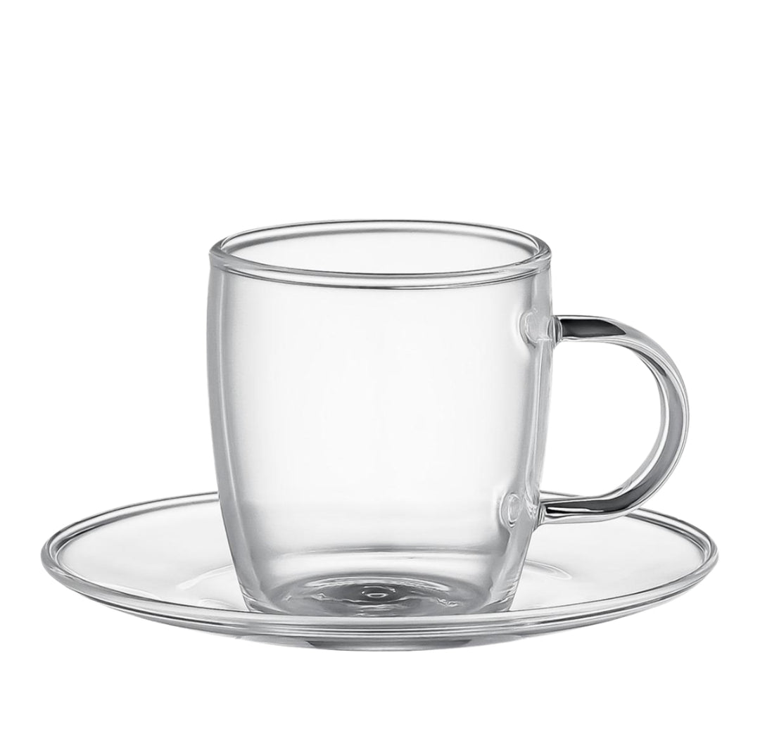 Curve coffee cups 100 ml – set of 4 coffee cups with saucer