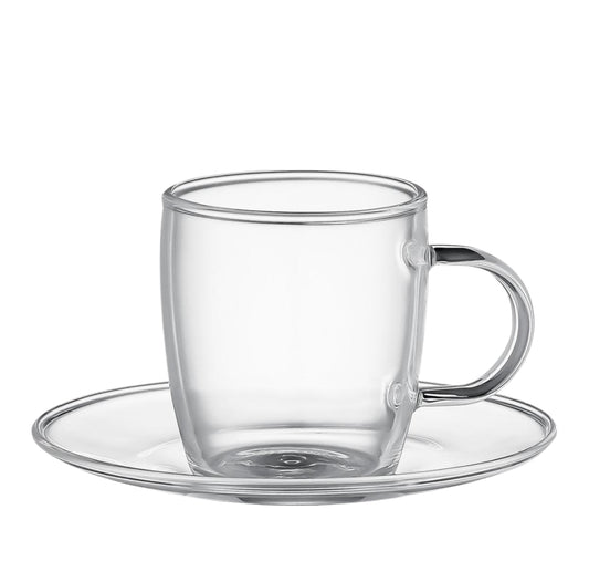Curve coffee cups 100 ml – set of 4 coffee cups with saucer