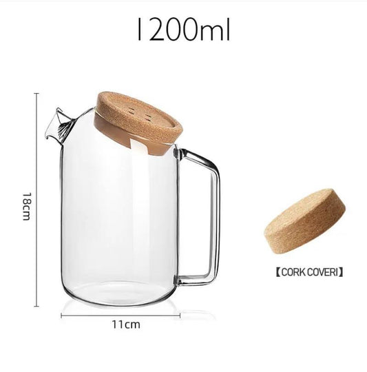 Glass Pitcher With Cork Lid