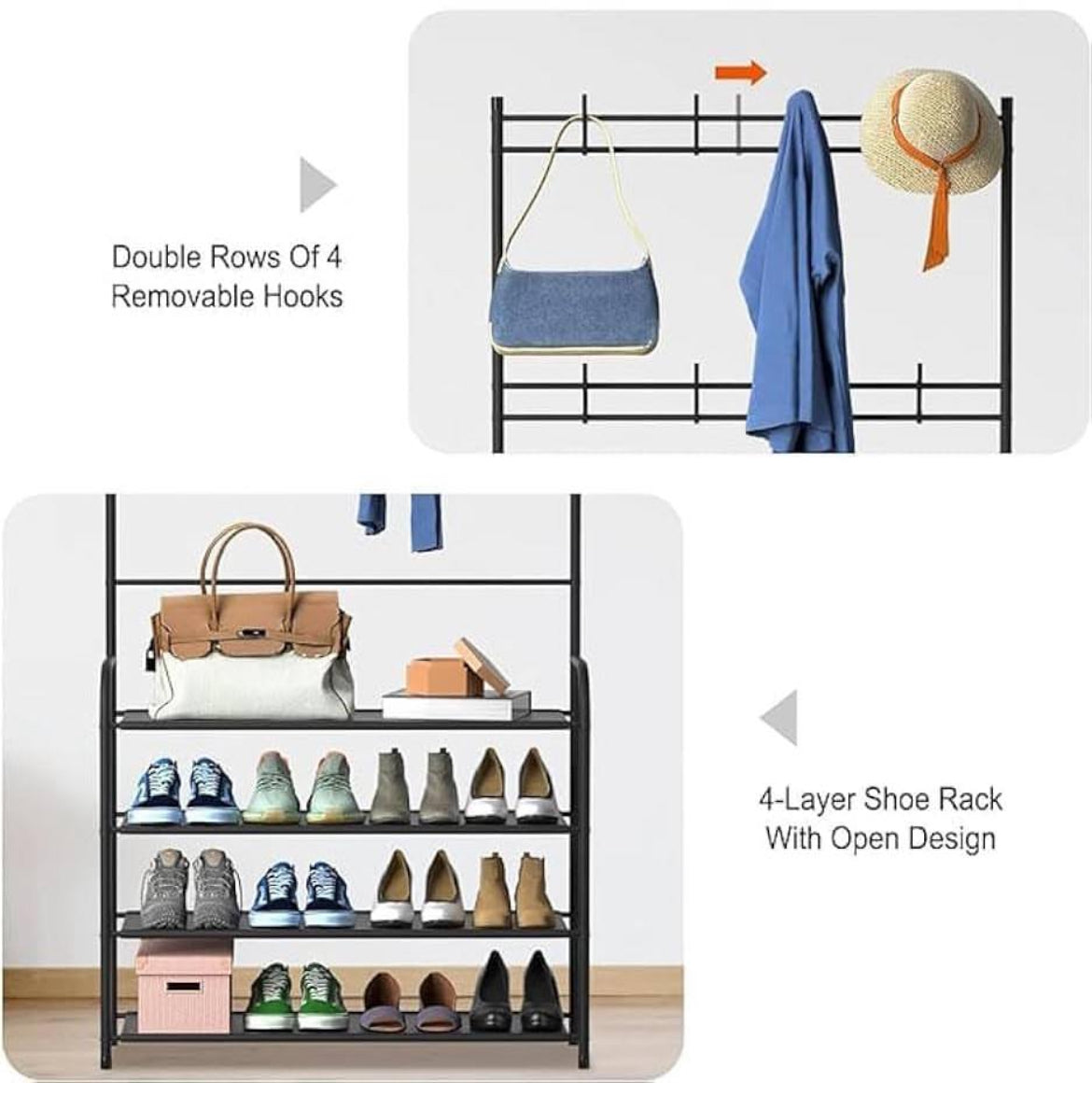 Aluminium Lifestyle 4-Layer Shoe & Hat Rack