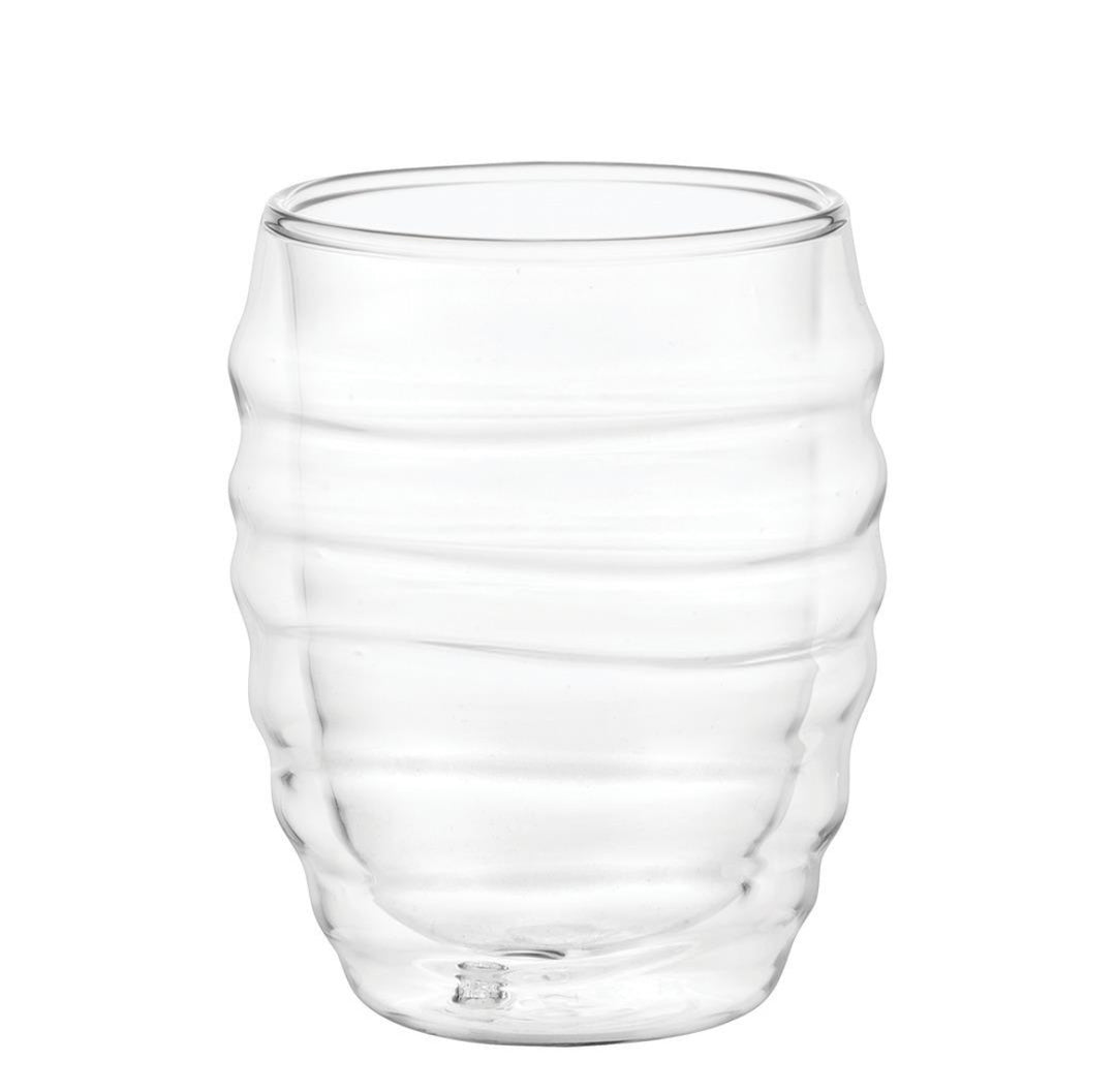 2 pcs. Wavy glass, double-walled