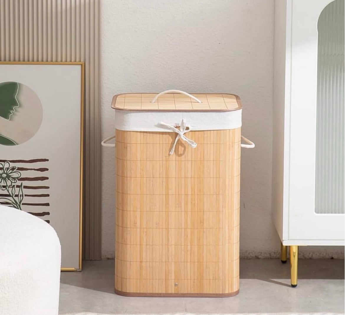 Foldable Bamboo Laundry Basket