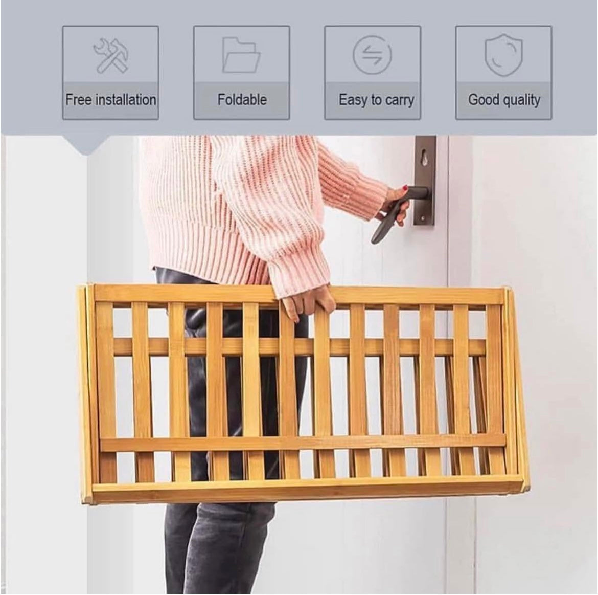 5 Layers Bamboo Foldable Shoe Rack