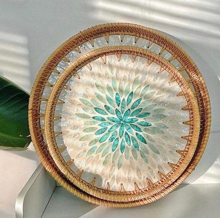 2 Pcs Set Of Rattan Trays For Your Summer Outdoor