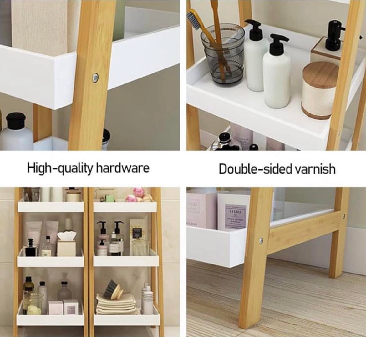 3 Tier Bamboo Storage Organizing Rack