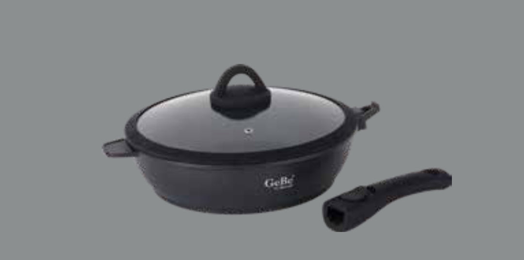 GeBe Deep Fry Pan W/ Detachabel Handle
+ Silicone Glass Lid
