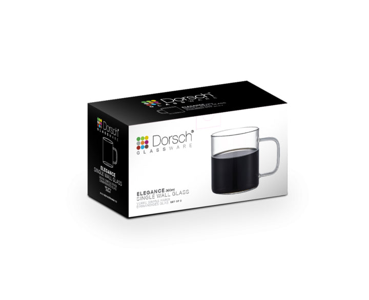 Glass coffee mug 360 ml – 2 pcs.