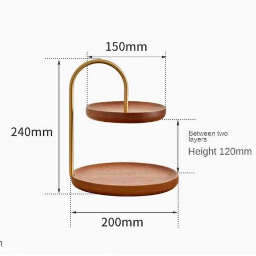 2-Tier Round Multifunctional Tray Stand