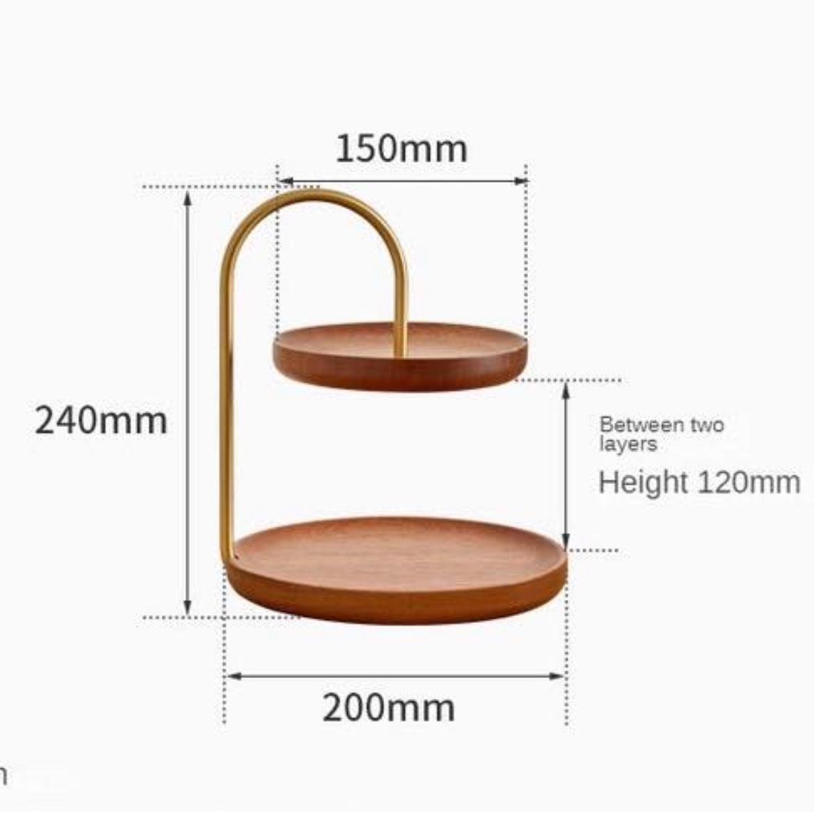 2-Tier Round Multifunctional Tray Stand