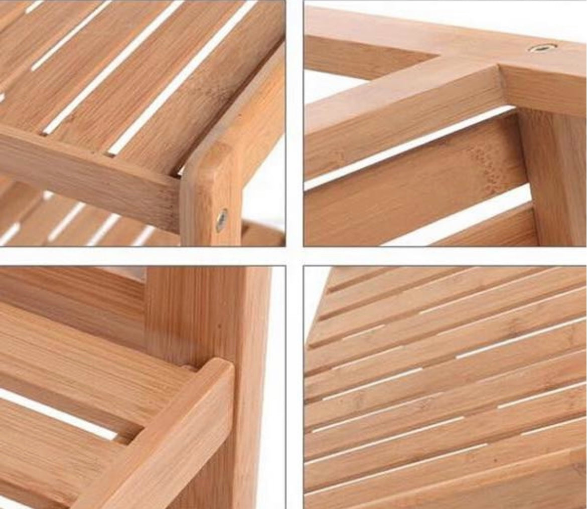 4 Tier Solid Bamboo Rack Organizer