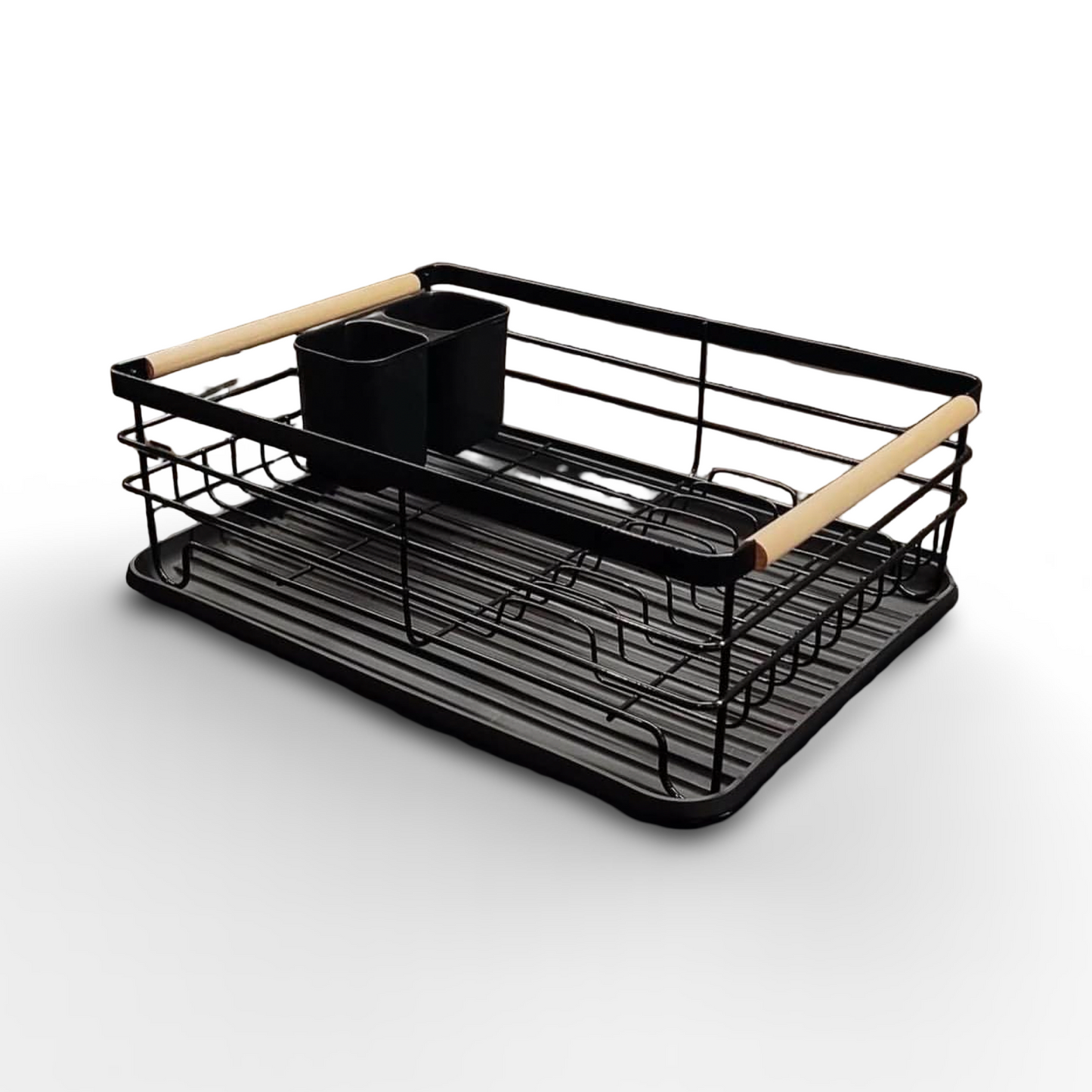 Dish Drainer with Drip Tray and Cutlery Collector