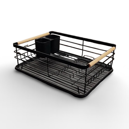Dish Drainer with Drip Tray and Cutlery Collector