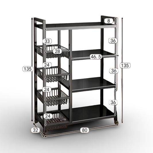 4-Tirers Rolling Organizing Rack