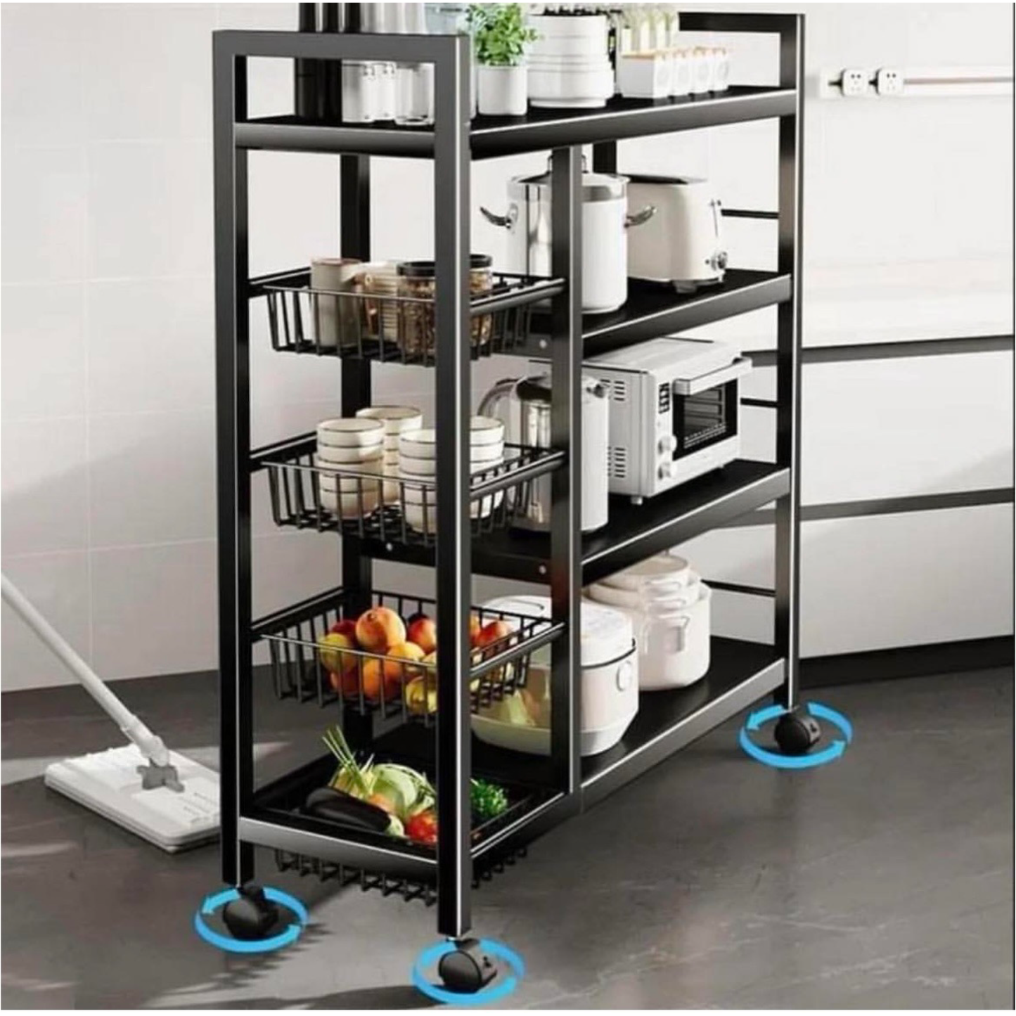 4-Tirers Rolling Organizing Rack