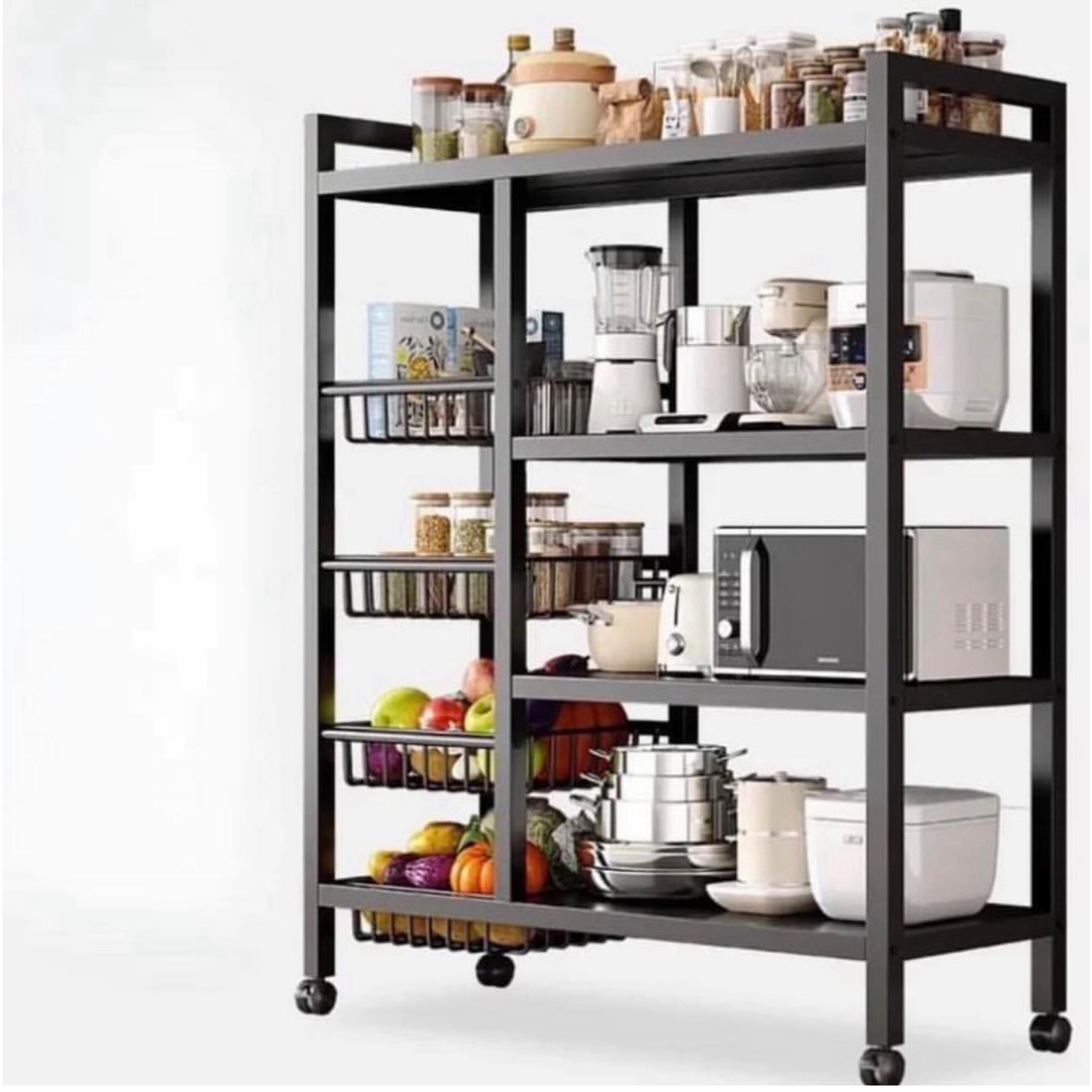 4-Tirers Rolling Organizing Rack
