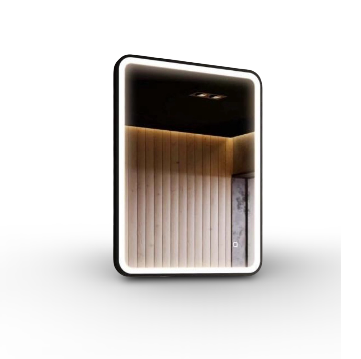 Rectangle Black Framed LED Mirror