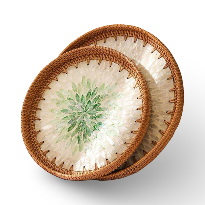 2 Pcs Set Of Rattan Trays For Your Summer Outdoor