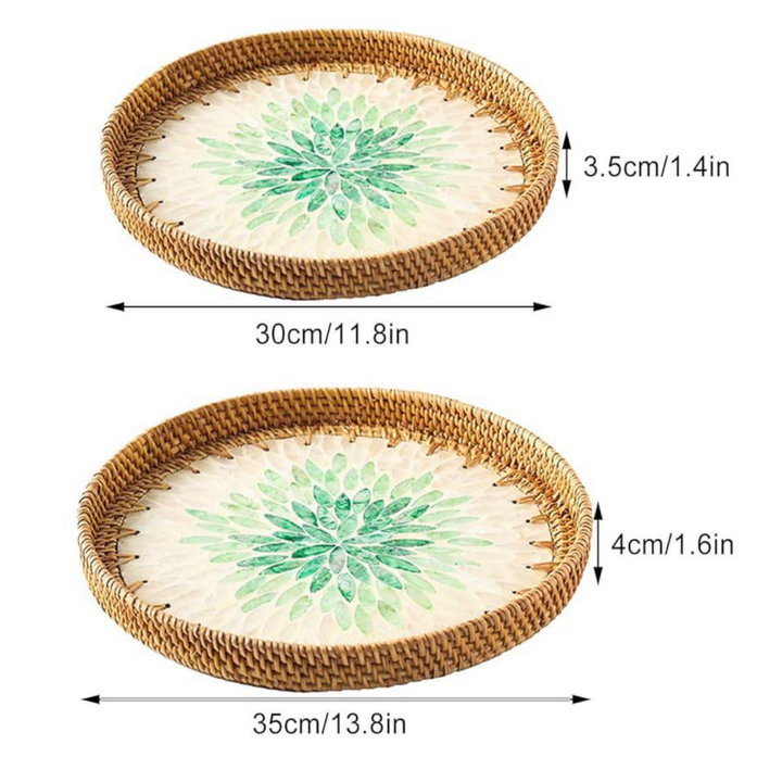 2 Pcs Set Of Rattan Trays For Your Summer Outdoor