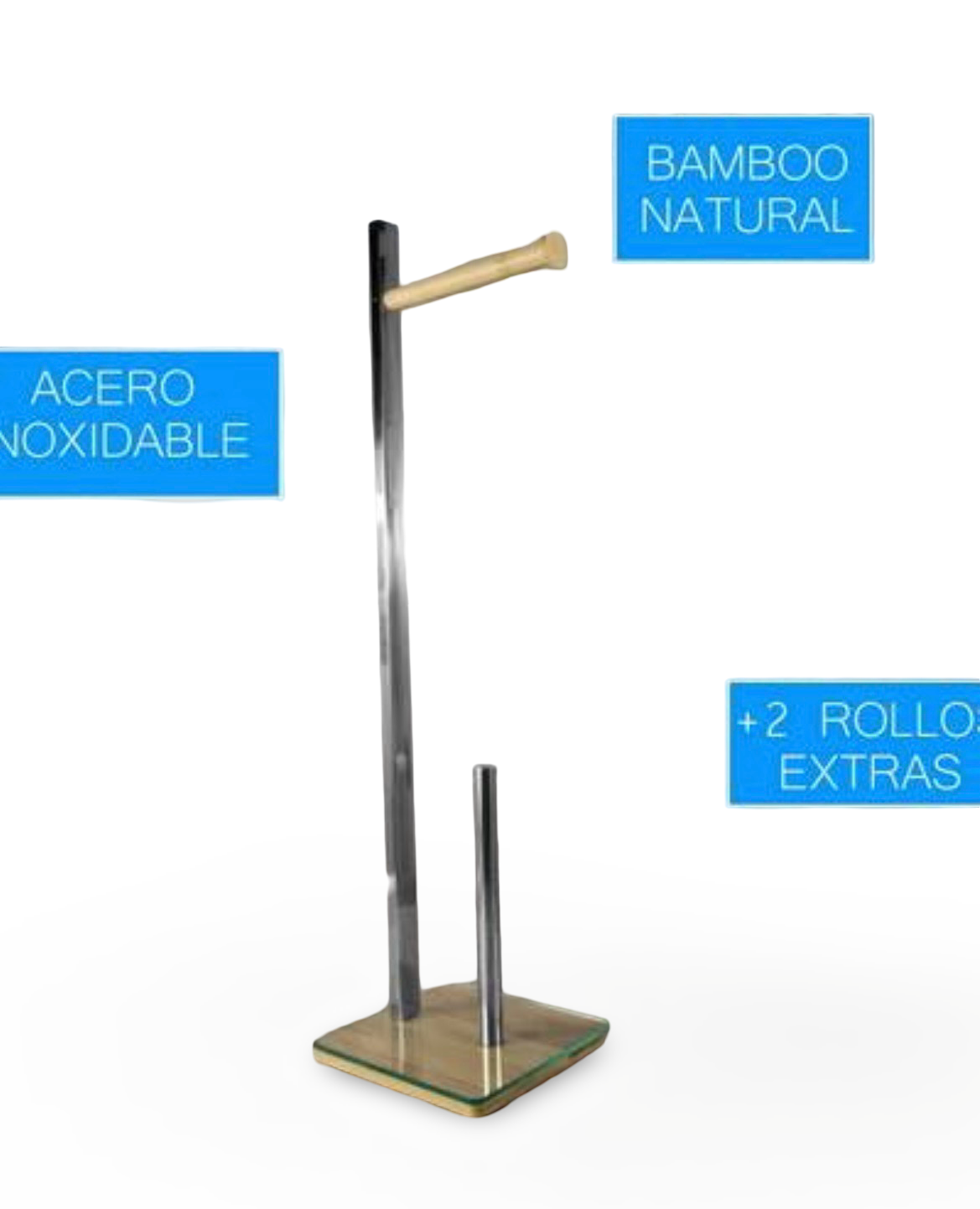 Bamboo Stainless Steel Toilet Tissue Holder